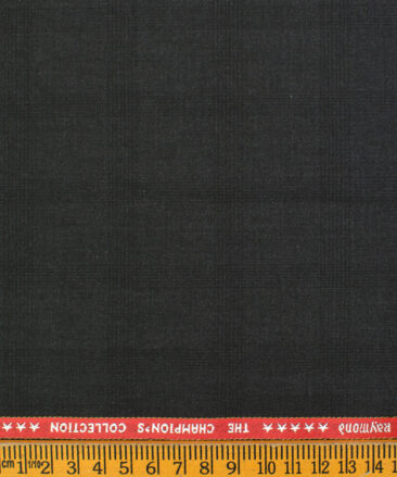 Raymond Men's Polyester Viscose Checks  Unstitched Suiting Fabric (Dark Grey)