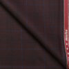 Raymond Men's Polyester Viscose Checks  Unstitched Suiting Fabric (Dark Wine)