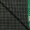 Raymond Men's Polyester Viscose Checks  Unstitched Suiting Fabric (Green & Black)