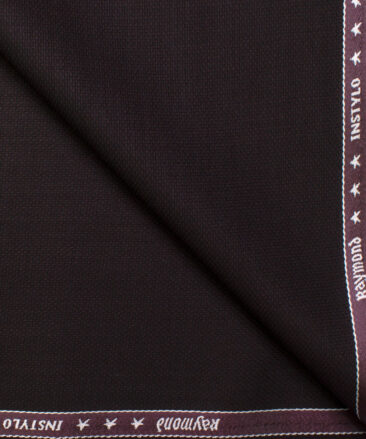 Raymond Men's Polyester Viscose Structured  Unstitched Suiting Fabric (Dark Wine)