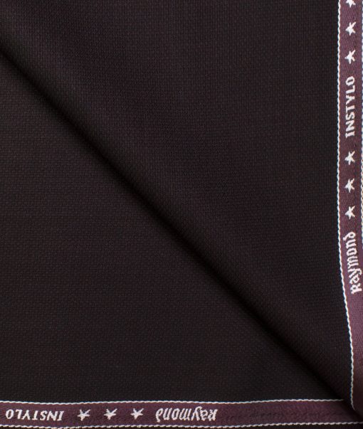 Raymond Men's Polyester Viscose Structured  Unstitched Suiting Fabric (Dark Wine)