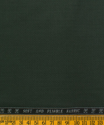 Raymond Men's Polyester Viscose Solids  Unstitched Suiting Fabric (Pine Green)