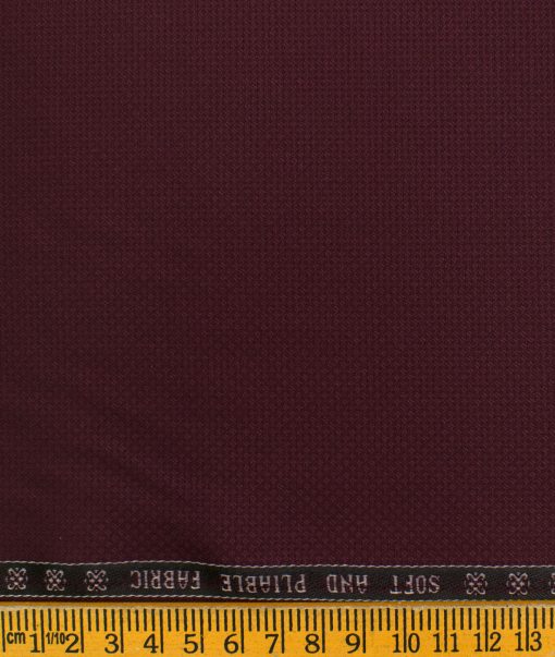 Raymond Men's Polyester Viscose Structured  Unstitched Suiting Fabric (Dark Wine)