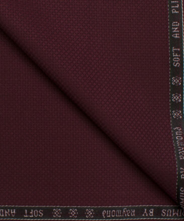 Raymond Men's Polyester Viscose Structured  Unstitched Suiting Fabric (Dark Wine)