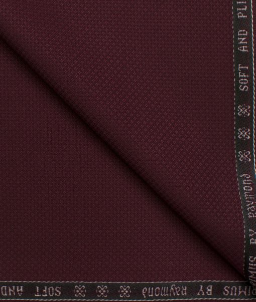 Raymond Men's Polyester Viscose Structured  Unstitched Suiting Fabric (Dark Wine)