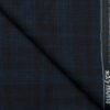 Raymond Men's Polyester Viscose Checks  Unstitched Suiting Fabric (Black & Blue)