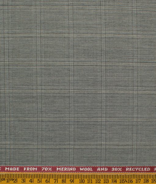 Raymond Men's Wool Checks Sustainouva Unstitched Suiting Fabric (Greyish Beige) - Image 4