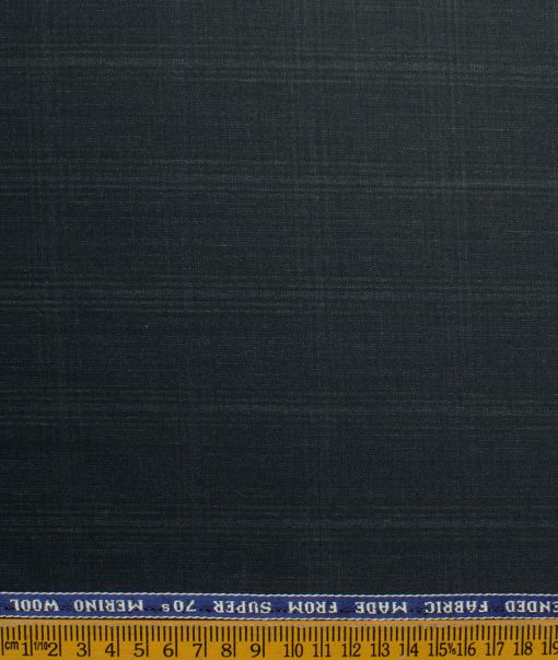 Raymond Men's Wool Checks Super 70's  Unstitched Suiting Fabric (Dark Grey) - Image 3