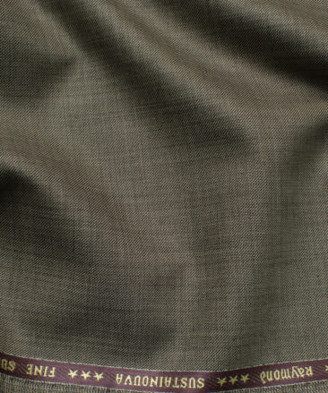 Raymond Exotic Men's Wool Structured Super 100's 3 Meter Unstitched Suiting Fabric (Brown)