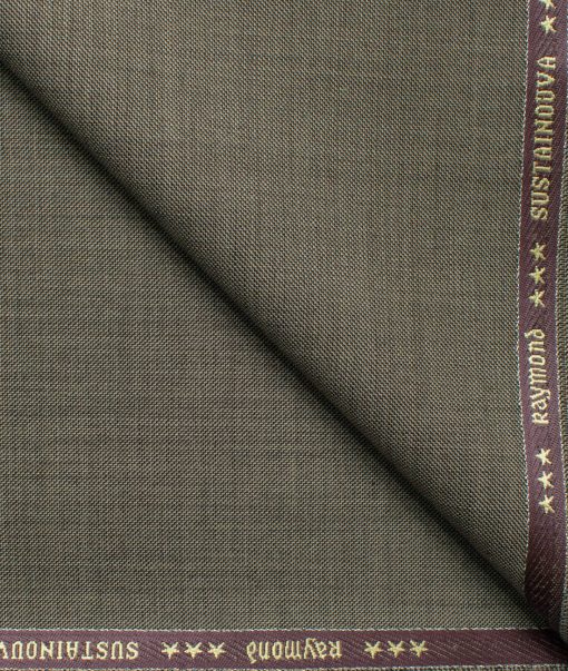 Raymond Exotic Men's Wool Structured Super 100's 3 Meter Unstitched Suiting Fabric (Brown)