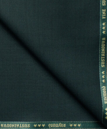 Raymond Exotic Men's Wool Solids Super 100's 3 Meter Unstitched Suiting Fabric (Dark Sea Green)