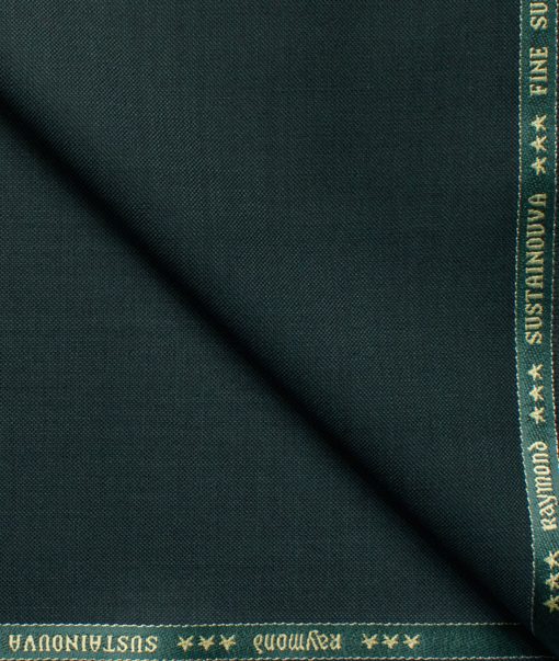 Raymond Exotic Men's Wool Solids Super 100's 3 Meter Unstitched Suiting Fabric (Dark Sea Green)