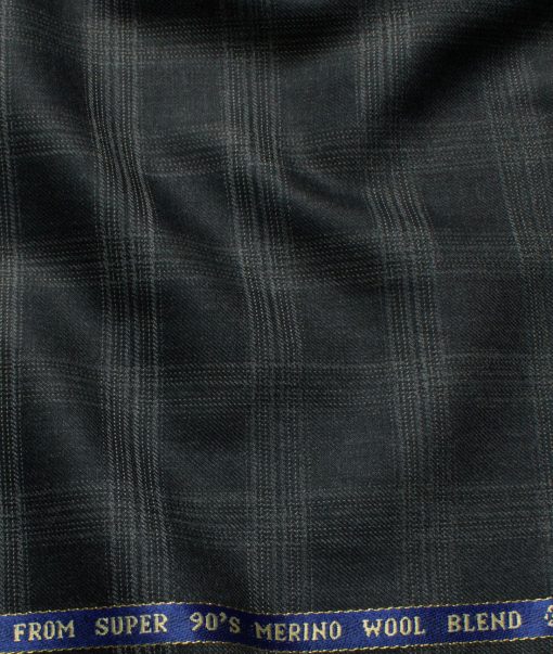 Raymond Men's Wool Checks Super 90's  Unstitched Suiting Fabric (Dark Grey) - Image 3