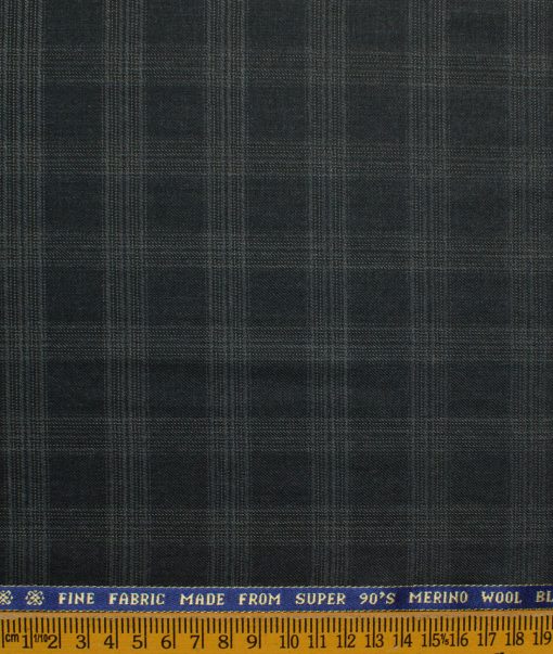 Raymond Men's Wool Checks Super 90's  Unstitched Suiting Fabric (Dark Grey) - Image 5