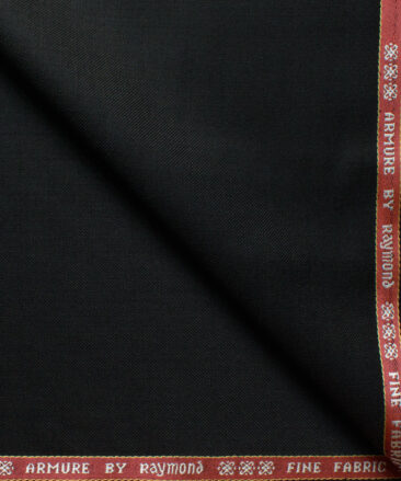 Raymond Men's Wool Solids Super 70's 3.75 Meter Unstitched Suiting Fabric (Black)