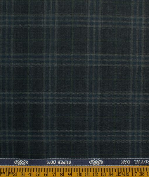 Spaadaa Italy Men's Wool Checks Super 130's  Unstitched Suiting Fabric (Dark Grey) - Image 4