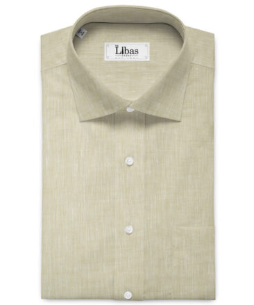 Linen Club Men's 60 LEA European Linen Self Design 2.25 Meter Unstitched Shirting Fabric (Bone Beige)