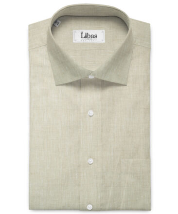 Linen Club Men's 60 LEA European Linen Self Design 2.25 Meter Unstitched Shirting Fabric (Sand Beige)