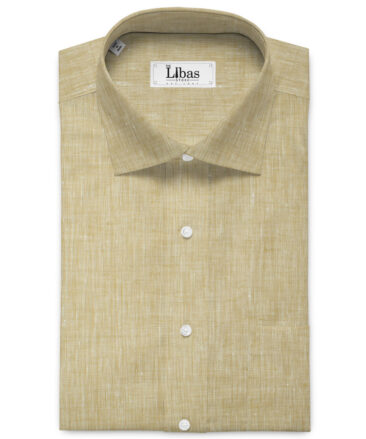 Linen Club Men's 60 LEA European Linen Self Design 2.25 Meter Unstitched Shirting Fabric (Sand Castle Beige)