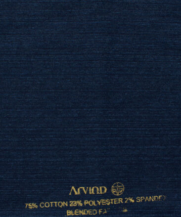 Arvind Men's Cotton Solids 1.50 Meter Unstitched Stretchable Jeans Fabric (Dark Sapphire Blue)