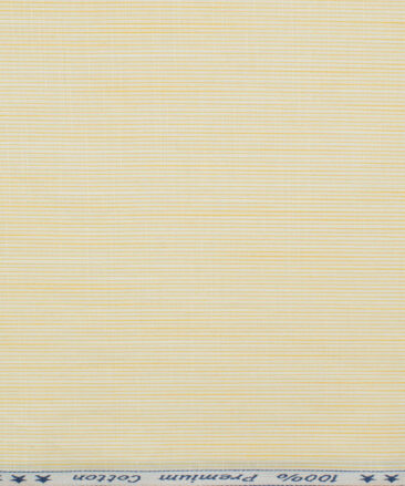 Arvind Men's Premium Cotton Striped 2.25 Meter Unstitched Shirting Fabric (Yellow)