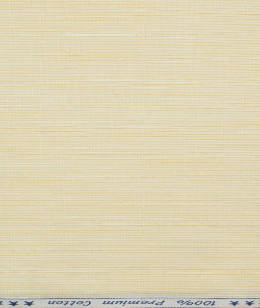 Arvind Men's Premium Cotton Striped 2.25 Meter Unstitched Shirting Fabric (Yellow)