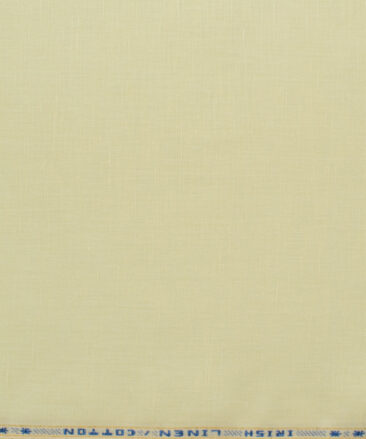 Arvind Men's Irish Linen Cotton Solids 2.25 Meter Unstitched Shirting Fabric (Banana Yellow)