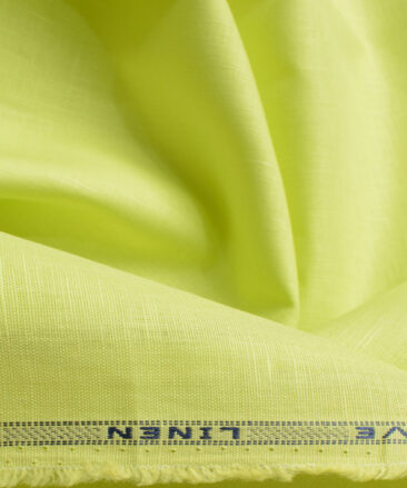 Arvind Men's Irish Linen Cotton Solids 2.25 Meter Unstitched Shirting Fabric (Lemon Yellow)