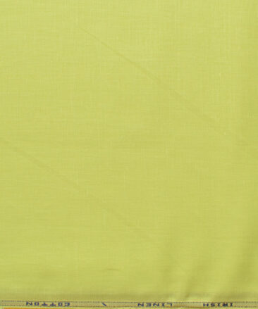 Arvind Men's Irish Linen Cotton Solids 2.25 Meter Unstitched Shirting Fabric (Lemon Yellow)