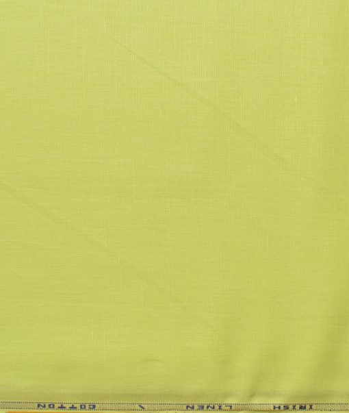 Arvind Men's Irish Linen Cotton Solids 2.25 Meter Unstitched Shirting Fabric (Lemon Yellow)