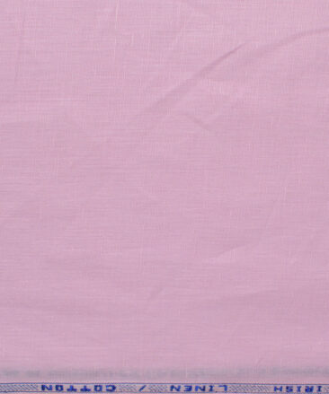 Arvind Men's Irish Linen Cotton Solids 2.25 Meter Unstitched Shirting Fabric (Pink)