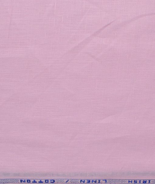 Arvind Men's Irish Linen Cotton Solids 2.25 Meter Unstitched Shirting Fabric (Pink)