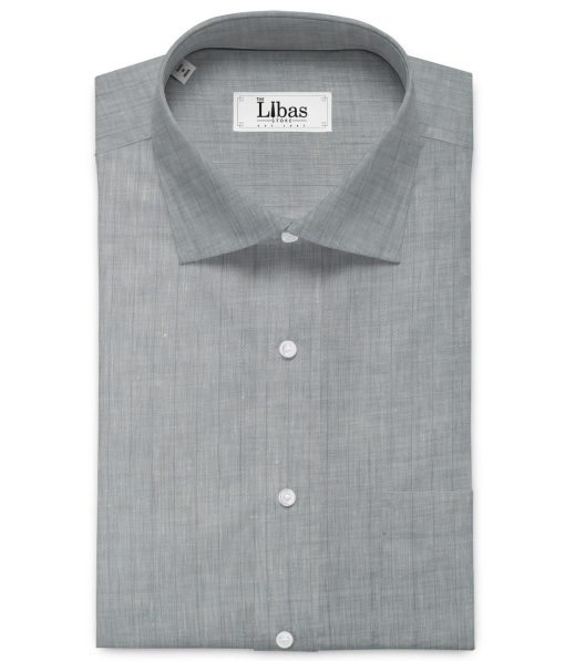 Arvind Men's 80 LEA Irish Linen Striped 2.25 Meter Unstitched Shirting Fabric (Grey)