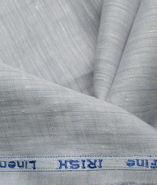 Arvind Men's 80 LEA Irish Linen Striped 2.25 Meter Unstitched Shirting Fabric (Grey)