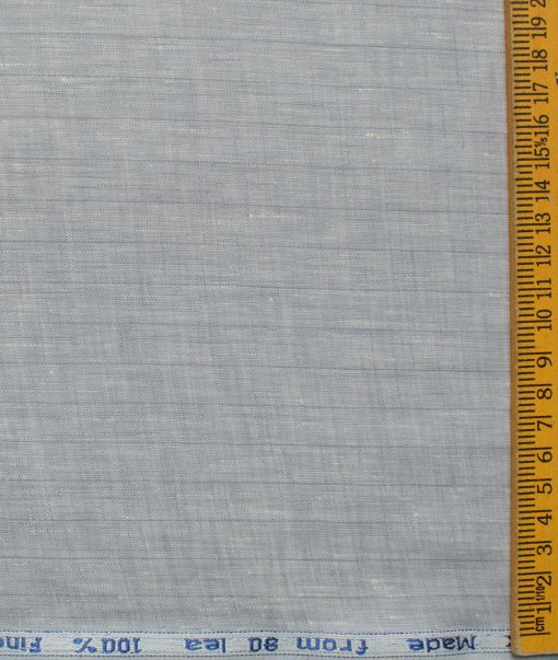 Arvind Men's 80 LEA Irish Linen Striped 2.25 Meter Unstitched Shirting Fabric (Grey)