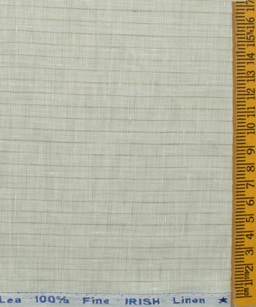 Arvind Men's 80 LEA Irish Linen Striped 2.25 Meter Unstitched Shirting Fabric (Pistachio Green)