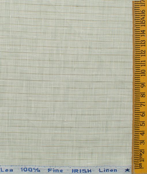 Arvind Men's 80 LEA Irish Linen Striped 2.25 Meter Unstitched Shirting Fabric (Pistachio Green)