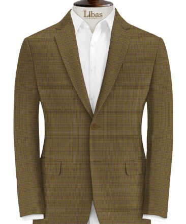 B-Posh Men's Terry Rayon Structured 2.25 Meter Unstitched Jacketing & Blazer Fabric (Mustard Yellow)