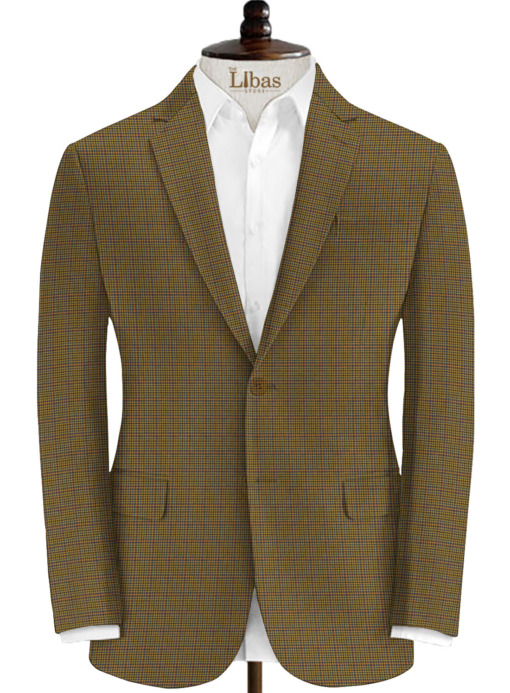 B-Posh Men's Terry Rayon Structured 2.25 Meter Unstitched Jacketing & Blazer Fabric (Mustard Yellow)