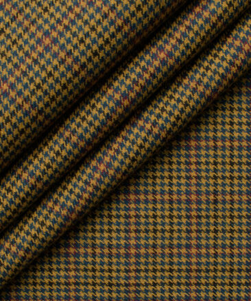 B-Posh Men's Terry Rayon Structured 2.25 Meter Unstitched Jacketing & Blazer Fabric (Mustard Yellow)