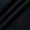 B-Posh Men's Terry Rayon Checks 2.25 Meter Unstitched Jacketing & Blazer Fabric (Dark Blue)