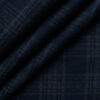 B-Posh Men's Terry Rayon Checks 2.25 Meter Unstitched Jacketing & Blazer Fabric (Dark Royal Blue)