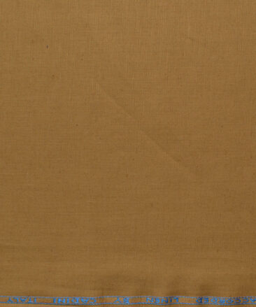 Cadini Men's Cotton Linen Solids 2.25 Meter Unstitched Shirting Fabric (Dijon Brown)