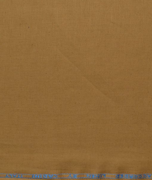 Cadini Men's Cotton Linen Solids 2.25 Meter Unstitched Shirting Fabric (Dijon Brown)