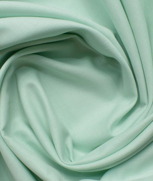 Cavallo by Linen Club Men's Cotton Linen Solids 2.25 Meter Unstitched Shirting Fabric (Mint Green)