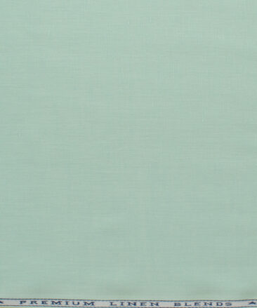 Cavallo by Linen Club Men's Cotton Linen Solids 2.25 Meter Unstitched Shirting Fabric (Mint Green)