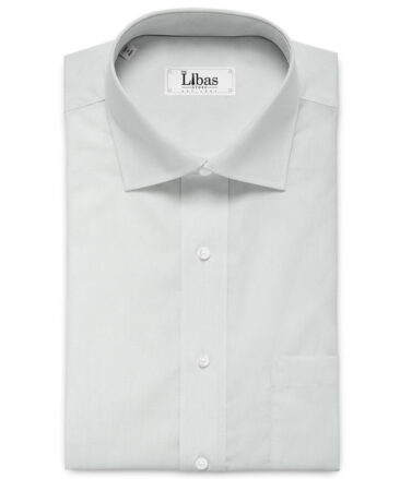 Cavallo by Linen Club Men's Cotton Linen Solids 2.25 Meter Unstitched Shirting Fabric (White)