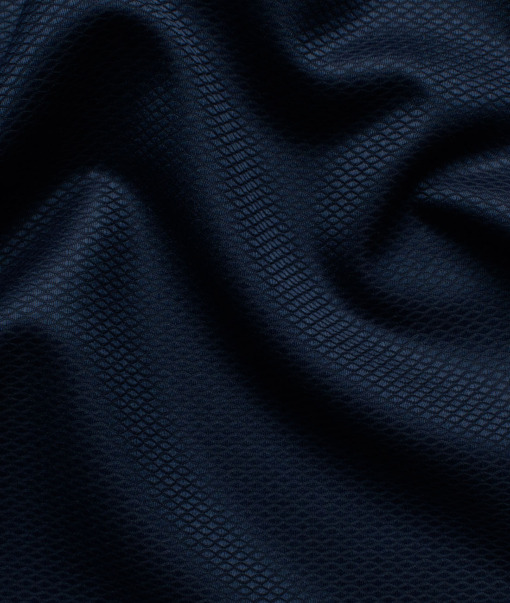 Godstra Men's Terry Rayon Structured 3.75 Meter Unstitched Suiting Fabric (Dark Blue)