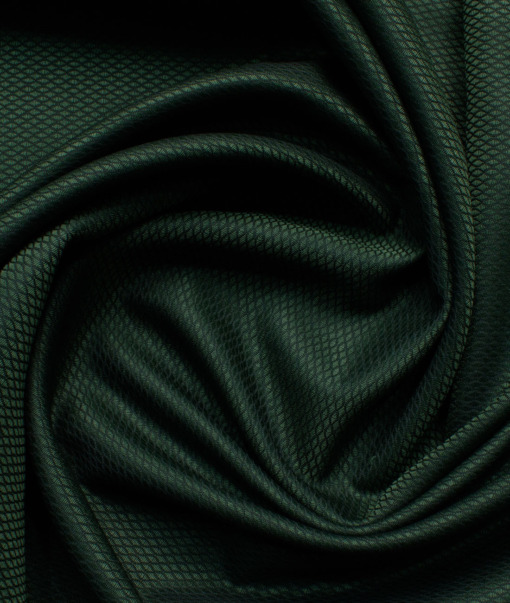 Godstra Men's Terry Rayon Structured 3.75 Meter Unstitched Suiting Fabric (Green)