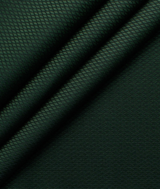 Godstra Men's Terry Rayon Structured 3.75 Meter Unstitched Suiting Fabric (Green)